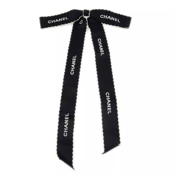 Chanel Bow Brooch Pin Black 181745 - Picture 1 of 4